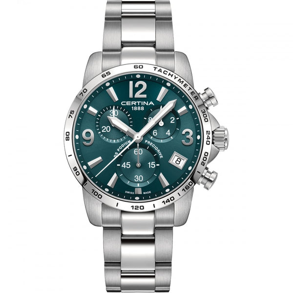 Certina DS PODIUM Chronograph 1-10 Sec 41mm Bracelet Watch | Green Dial