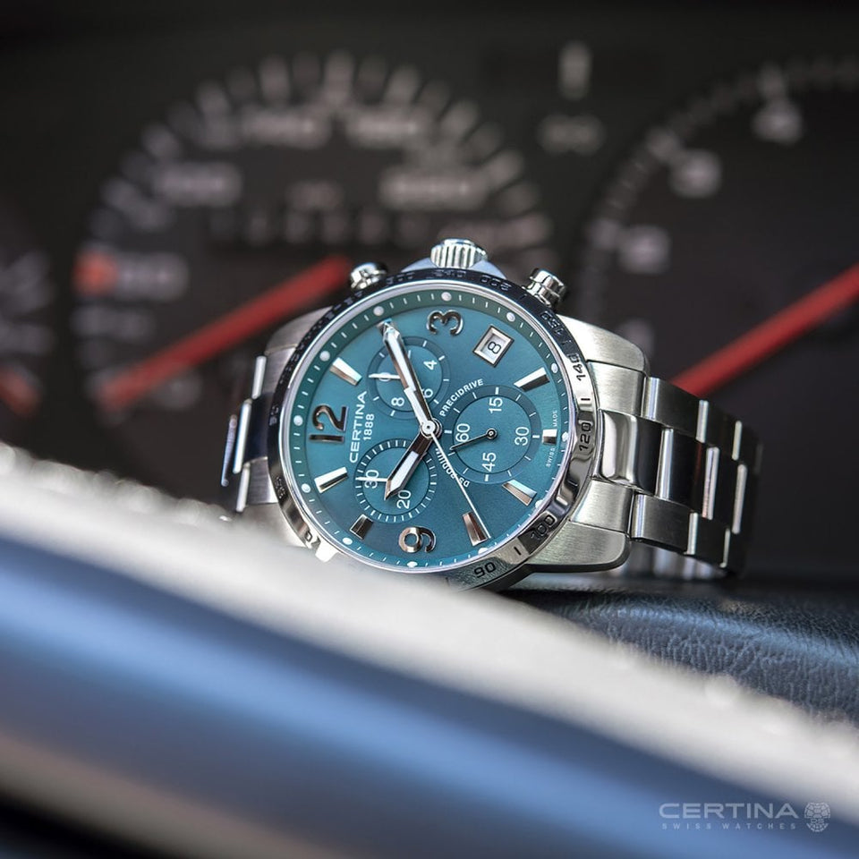 Certina DS PODIUM Chronograph 1-10 Sec 41mm Bracelet Watch | Green Dial