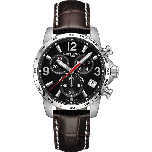 Certina DS PODIUM Chronograph 1-10 Sec 41mm Brown Leather Watch
