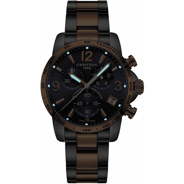 Certina DS PODIUM Chronograph 1-10 Sec 41mm Two-Tone Watch | Blue Dial