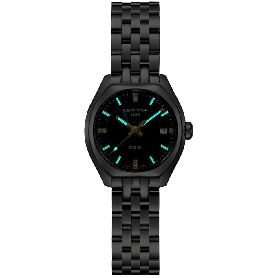 Certina Ladies DS-2 Black Mother of Pearl Dial Quartz Watch