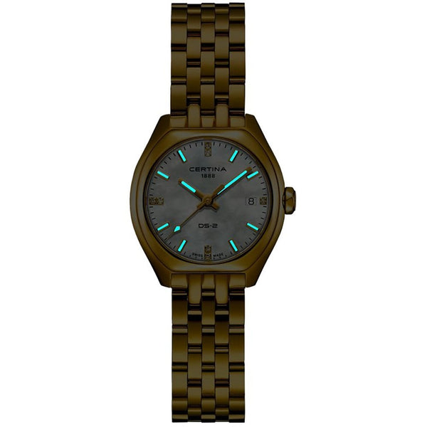 Certina Ladies DS-2 PVD Gold Plated Diamond Set Quartz Watch