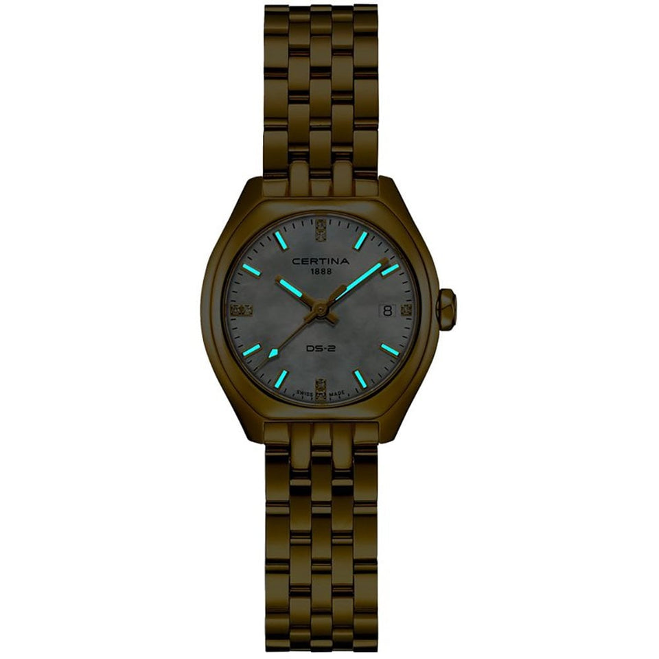 Certina Ladies DS-2 PVD Gold Plated Diamond Set Quartz Watch