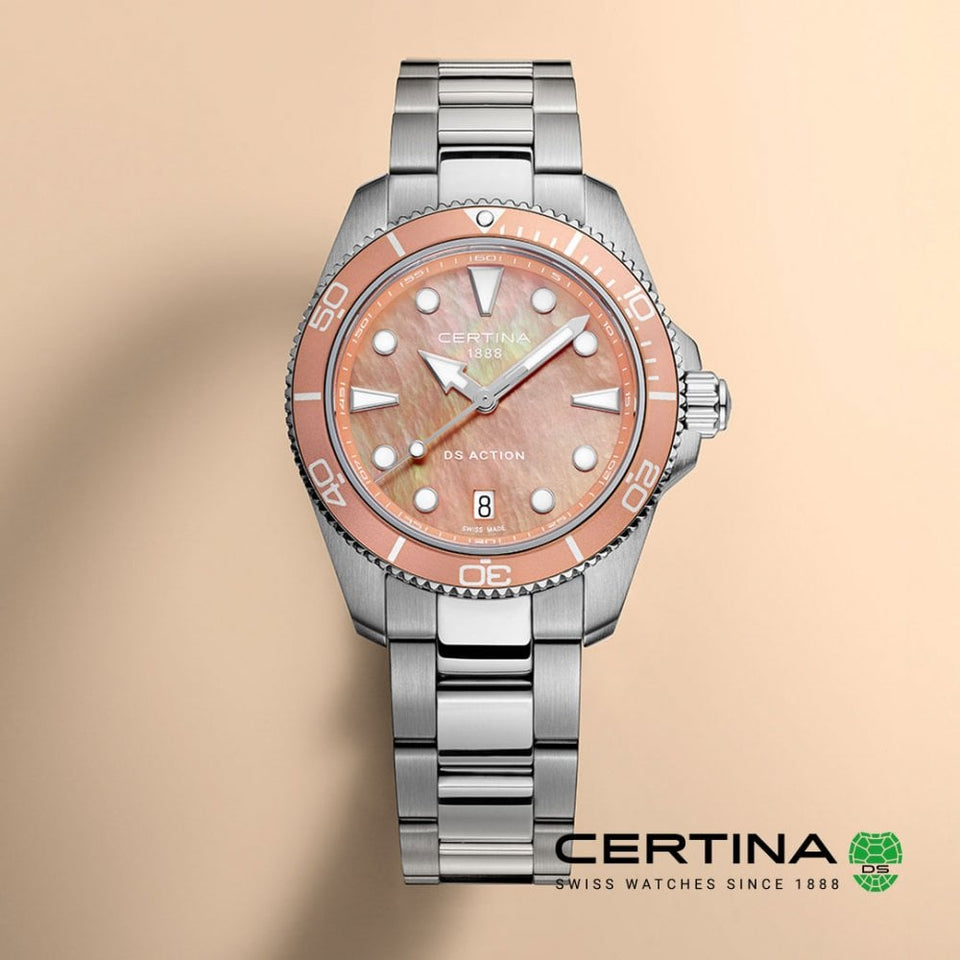 Certina Ladies DS Action Peach Mother of Pearl Quartz Watch