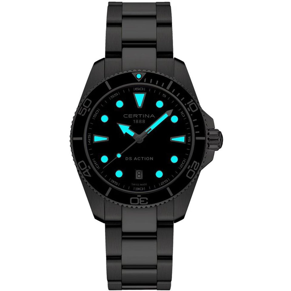 Certina Men's 40mm DS Action Black Dial Quartz Watch