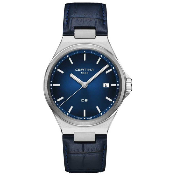 Certina Men's DS-7 Quartz Blue Leather 39mm Quartz Watch