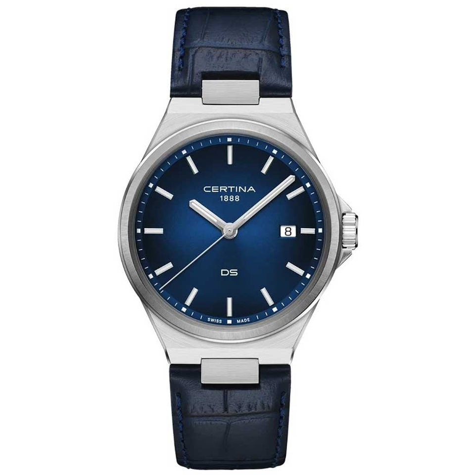 Certina Men's DS-7 Quartz Blue Leather 39mm Quartz Watch