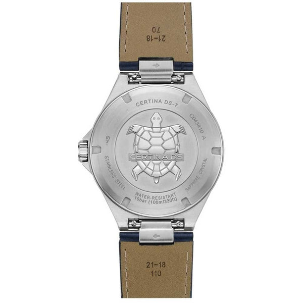 Certina Men's DS-7 Quartz Blue Leather 39mm Quartz Watch