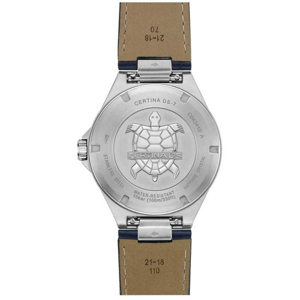 Certina Men's DS-7 Quartz Blue Leather 39mm Quartz Watch