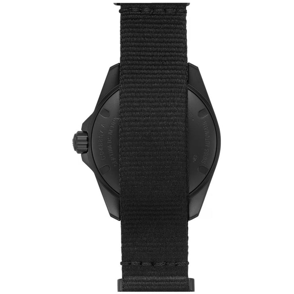 Certina Men's DS Action 38mm Powermatic 80 All Black Ceramic Bezel Watch