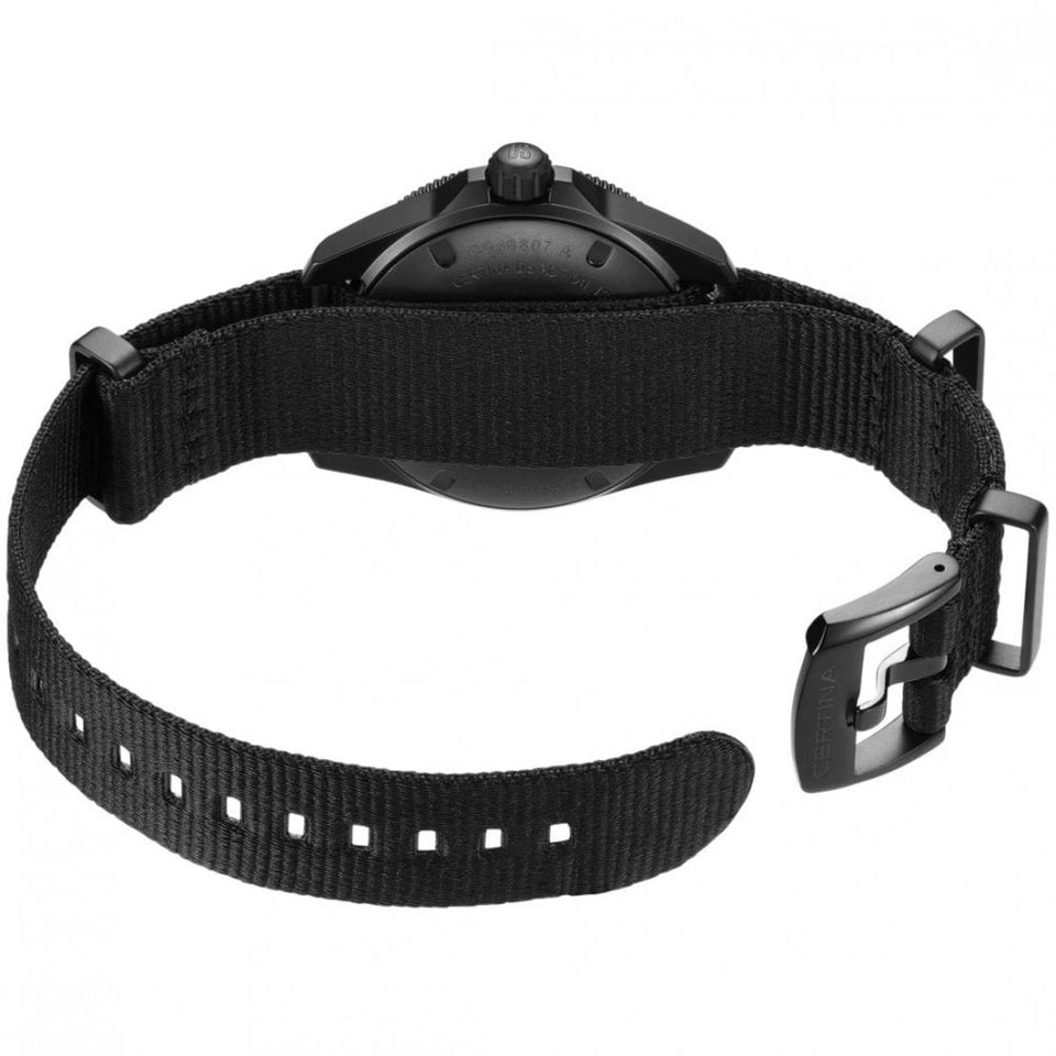 Certina Men's DS Action 38mm Powermatic 80 All Black Ceramic Bezel Watch