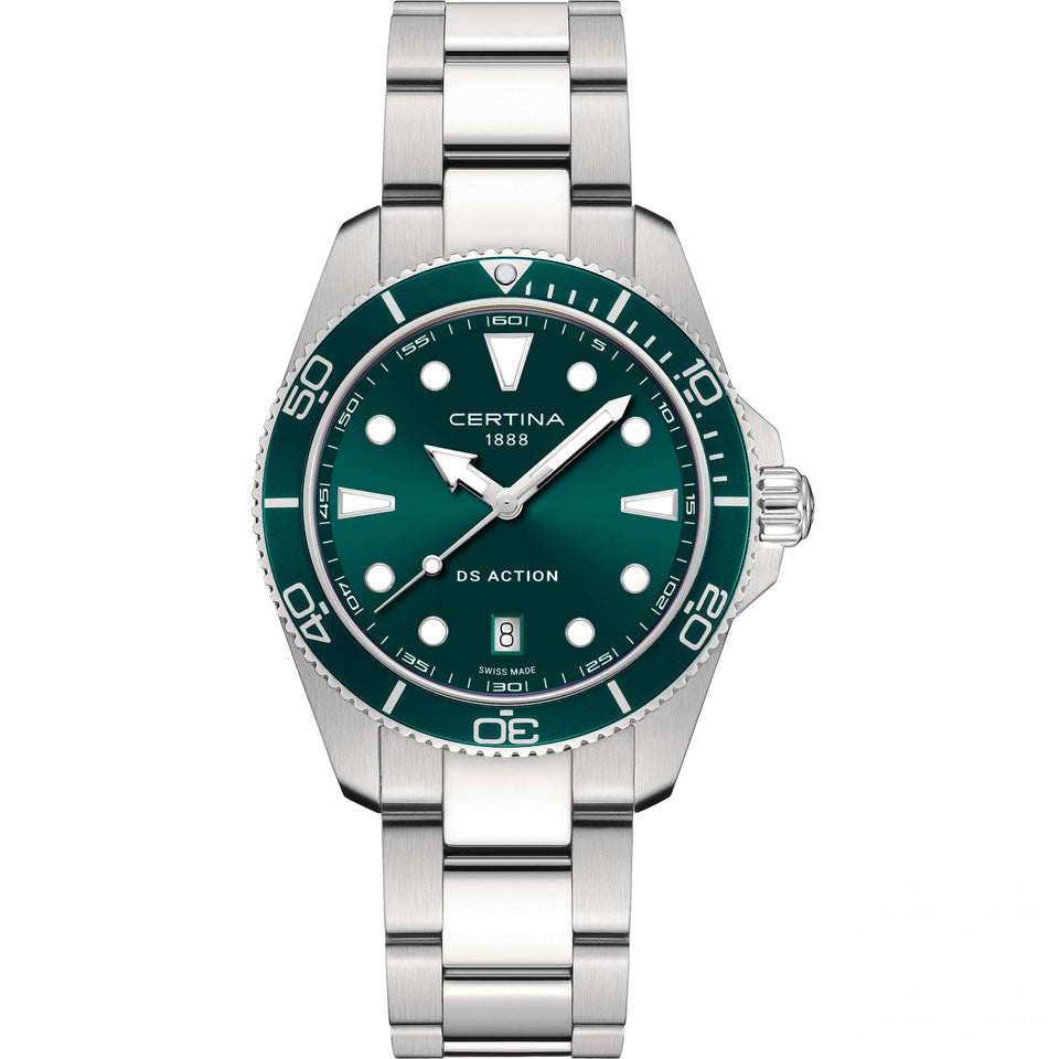 Certina Men's DS Action 40mm Green Dial Quartz Watch