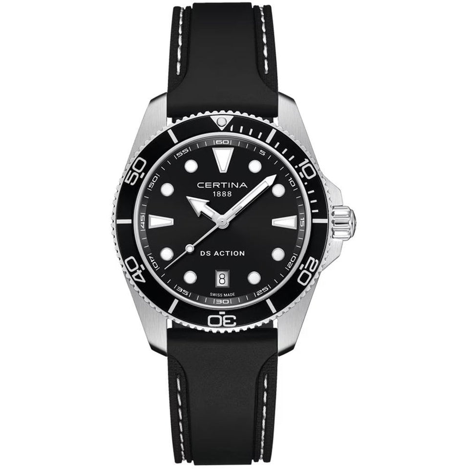 Certina Men's DS Action 40mm Rubber Strap Quartz Watch