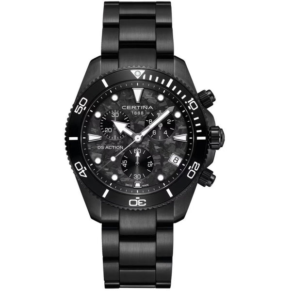 Certina Men's DS Action Chronograph Black Carbon Watch