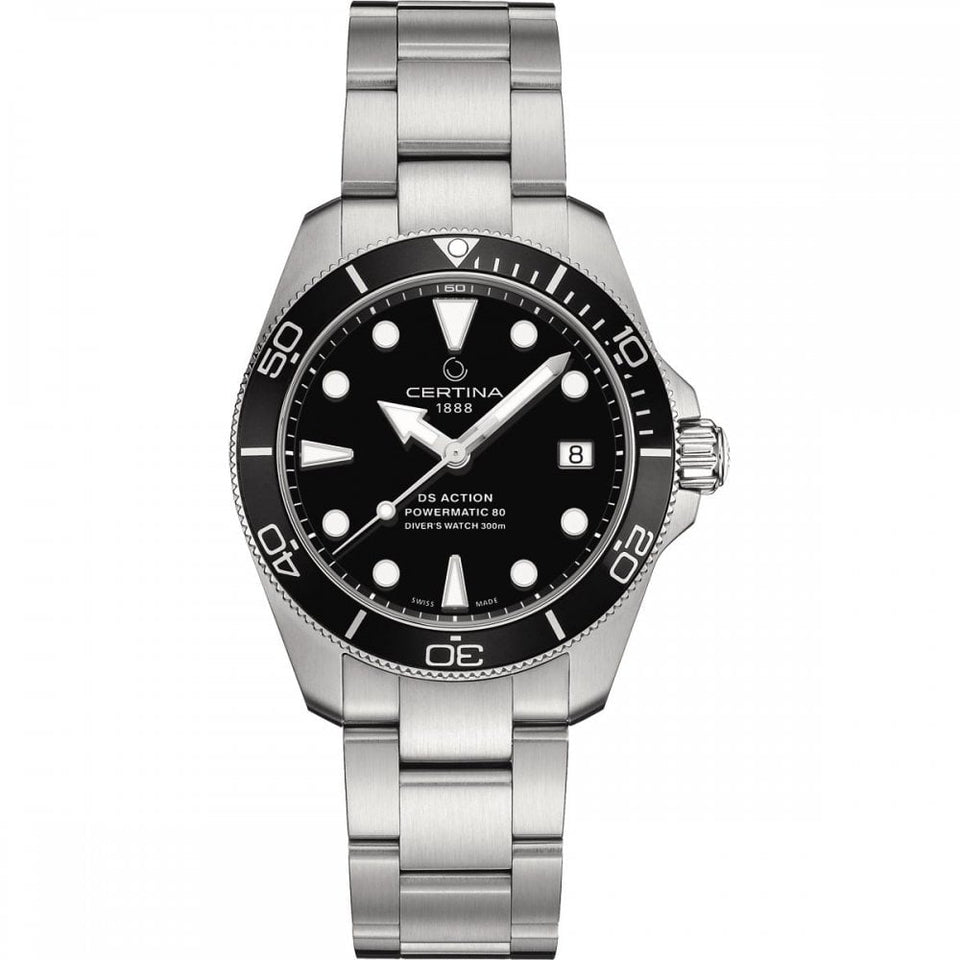 Certina Men's DS ACTION Diver 38mm Automatic Watch | Black