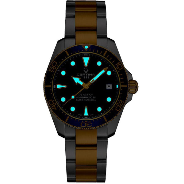 Certina Men's DS Action Diver 38mm Blue Ceramic Bezel Powermatic 80 Watch