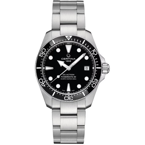 Certina Men's DS Action Diver 38mm Powermatic 80 Ceramic Bezel Watch