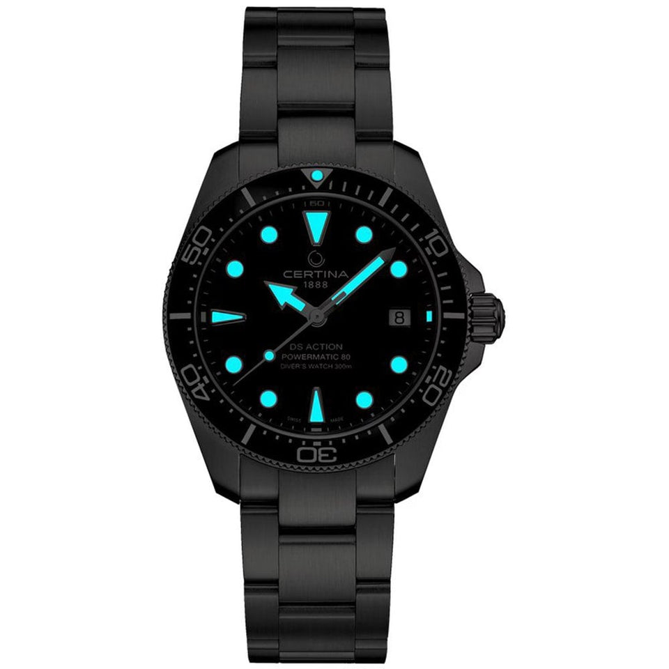 Certina Men's DS Action Diver 38mm Powermatic 80 Ceramic Bezel Watch