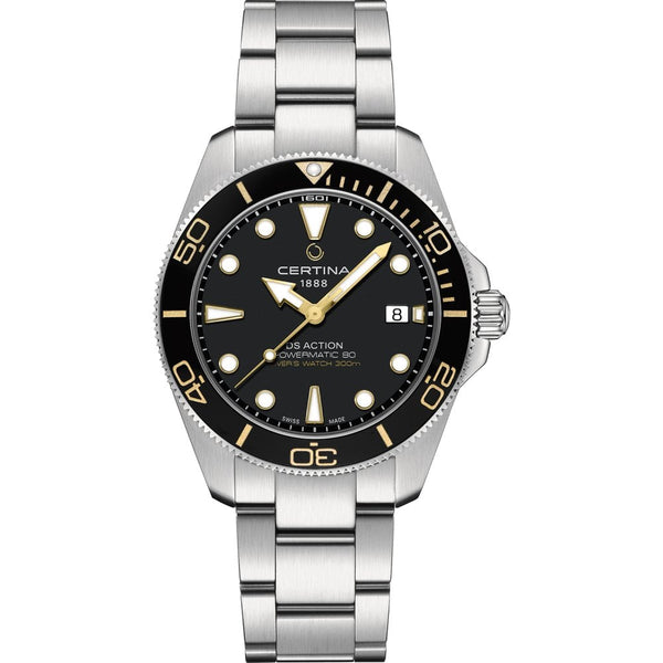 Certina Men's DS Action Diver 40.5mm Black Dial Diver's Watch Watch