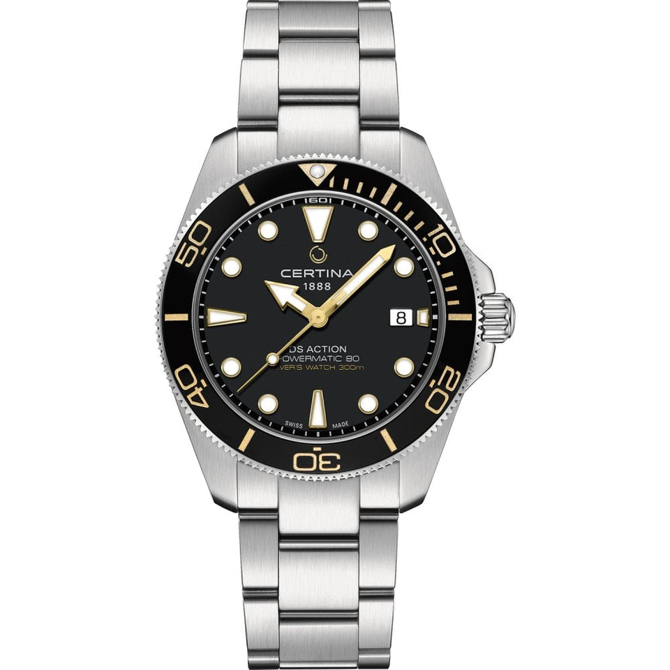 Certina Men's DS Action Diver 40.5mm Black Dial Diver's Watch Watch