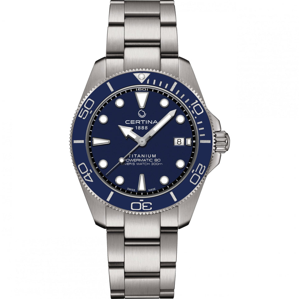 Certina Men's DS Action Diver 40.5mm Titanium Blue Dial Diver's Watch