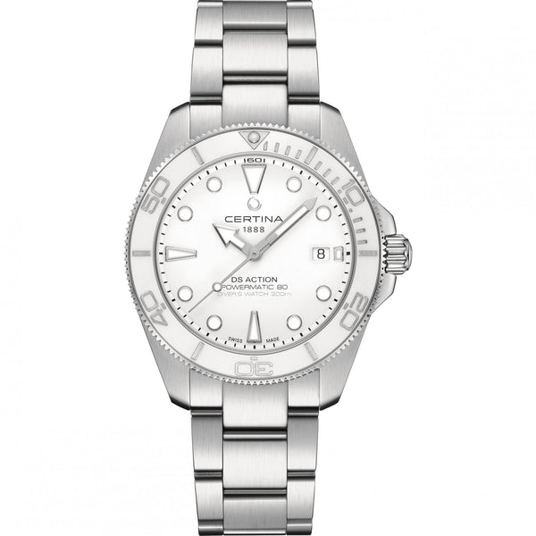 Certina Men's DS Action Diver 40.5mm White Dial Diver's Watch