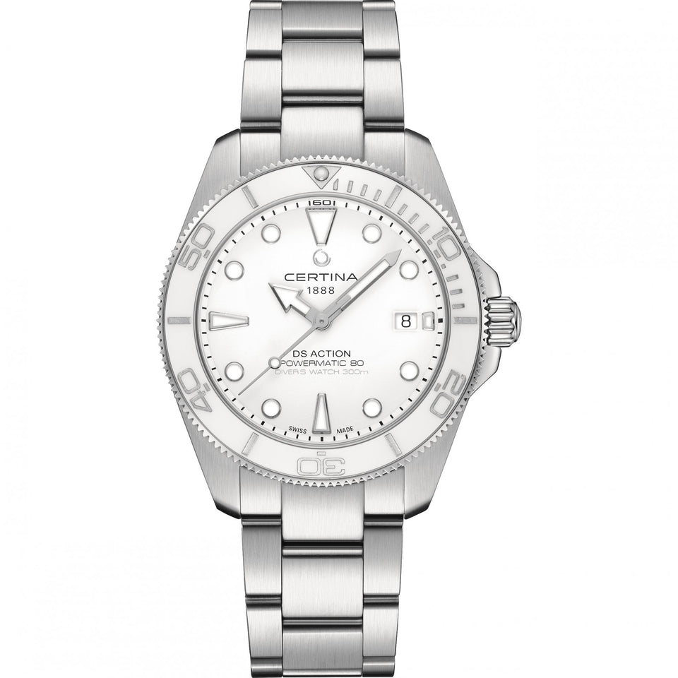 Certina Men's DS Action Diver 40.5mm White Dial Diver's Watch