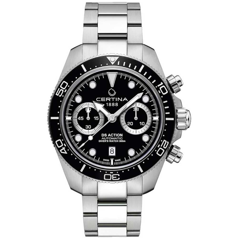 Certina Men's DS Action Diver Chrono Black 44mm Watch