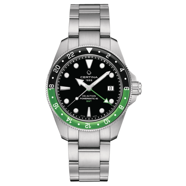 Certina Men's DS ACTION GMT Powermatic 80 Black Dial Watch
