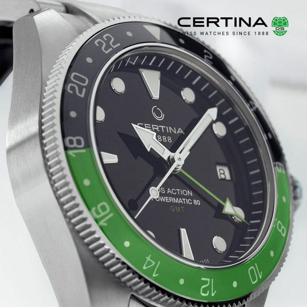 Certina Men's DS ACTION GMT Powermatic 80 Black Dial Watch