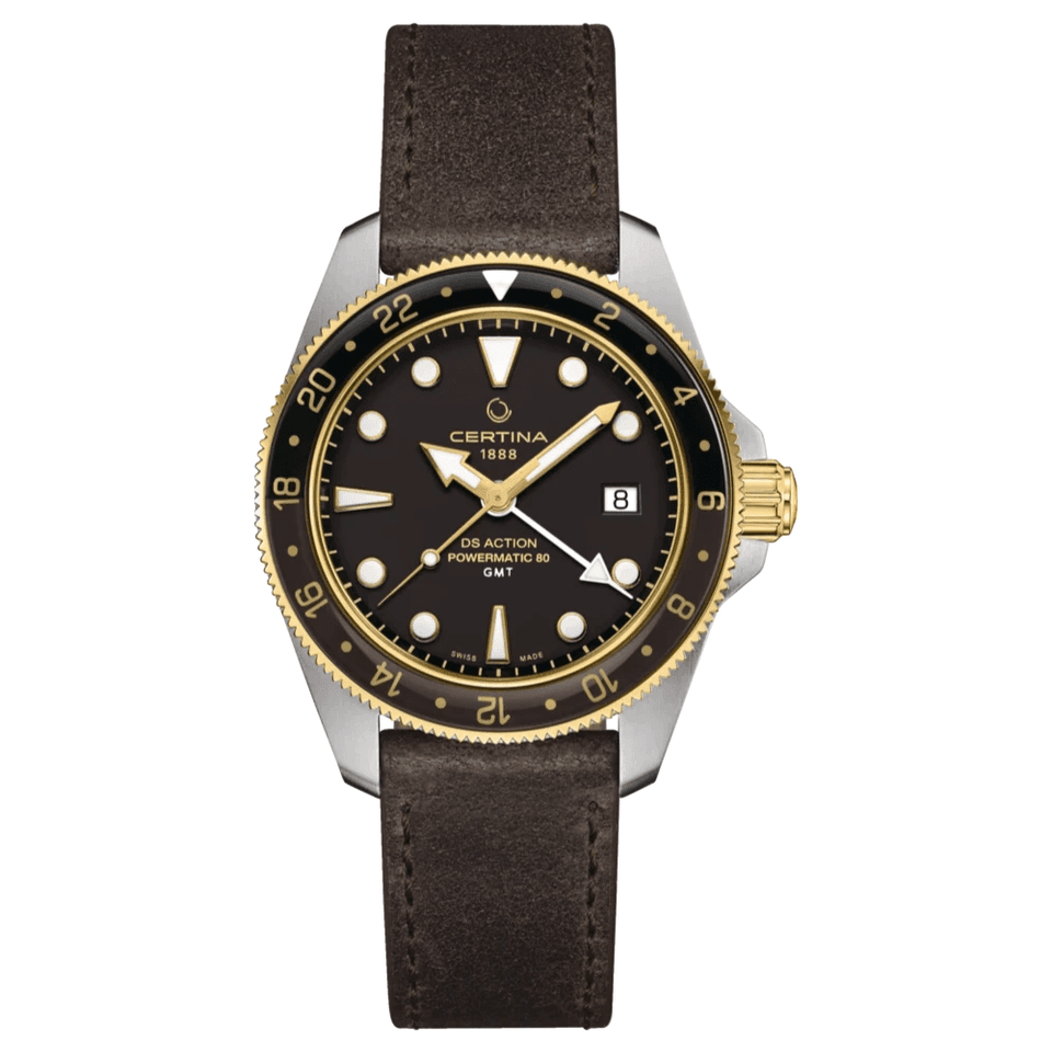 Certina Men's DS ACTION Gmt Powermatic 80 Brown Dial Watch