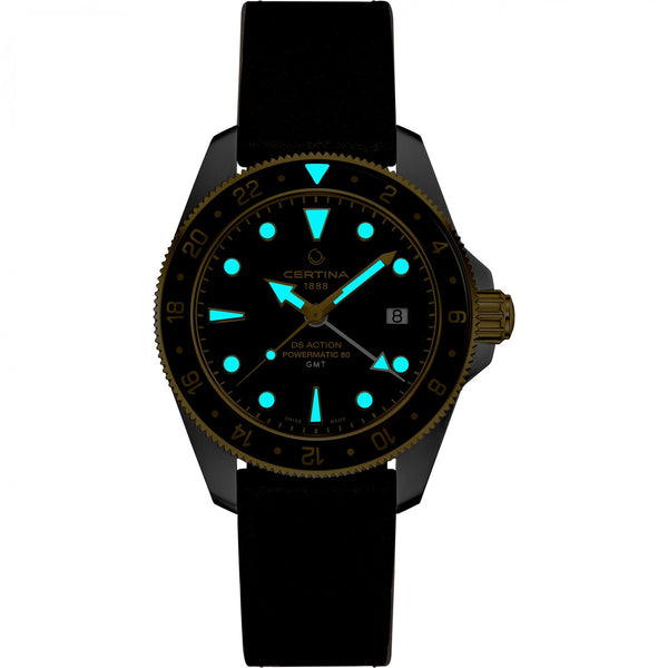Certina Men's DS ACTION Gmt Powermatic 80 Brown Dial Watch