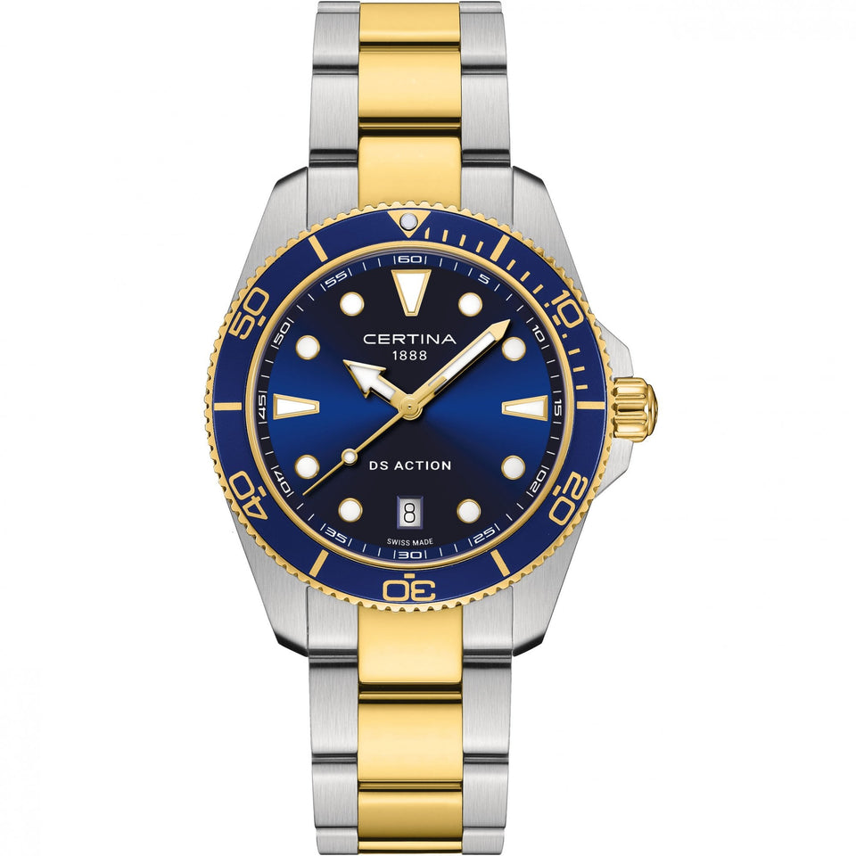 Certina Men's DS Action Two Tone Blue Dial Quartz Watch