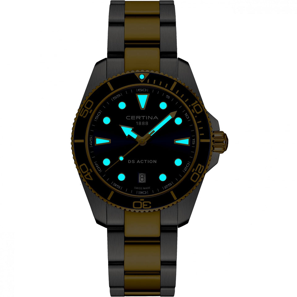 Certina Men's DS Action Two Tone Blue Dial Quartz Watch