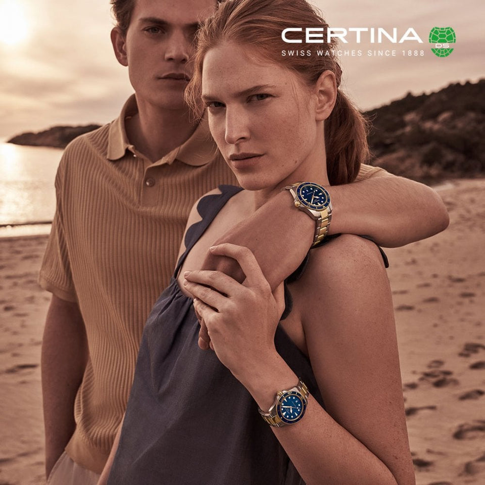 Certina Men's DS Action Two Tone Blue Dial Quartz Watch