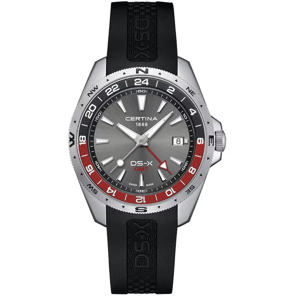 Certina Men's DS-X GMT Black Strap Quartz Watch