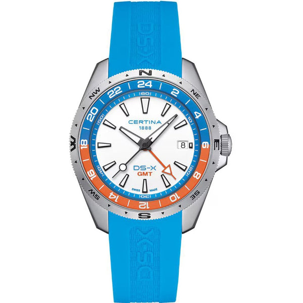 Certina Men's DS-X GMT Blue Strap Quartz Watch