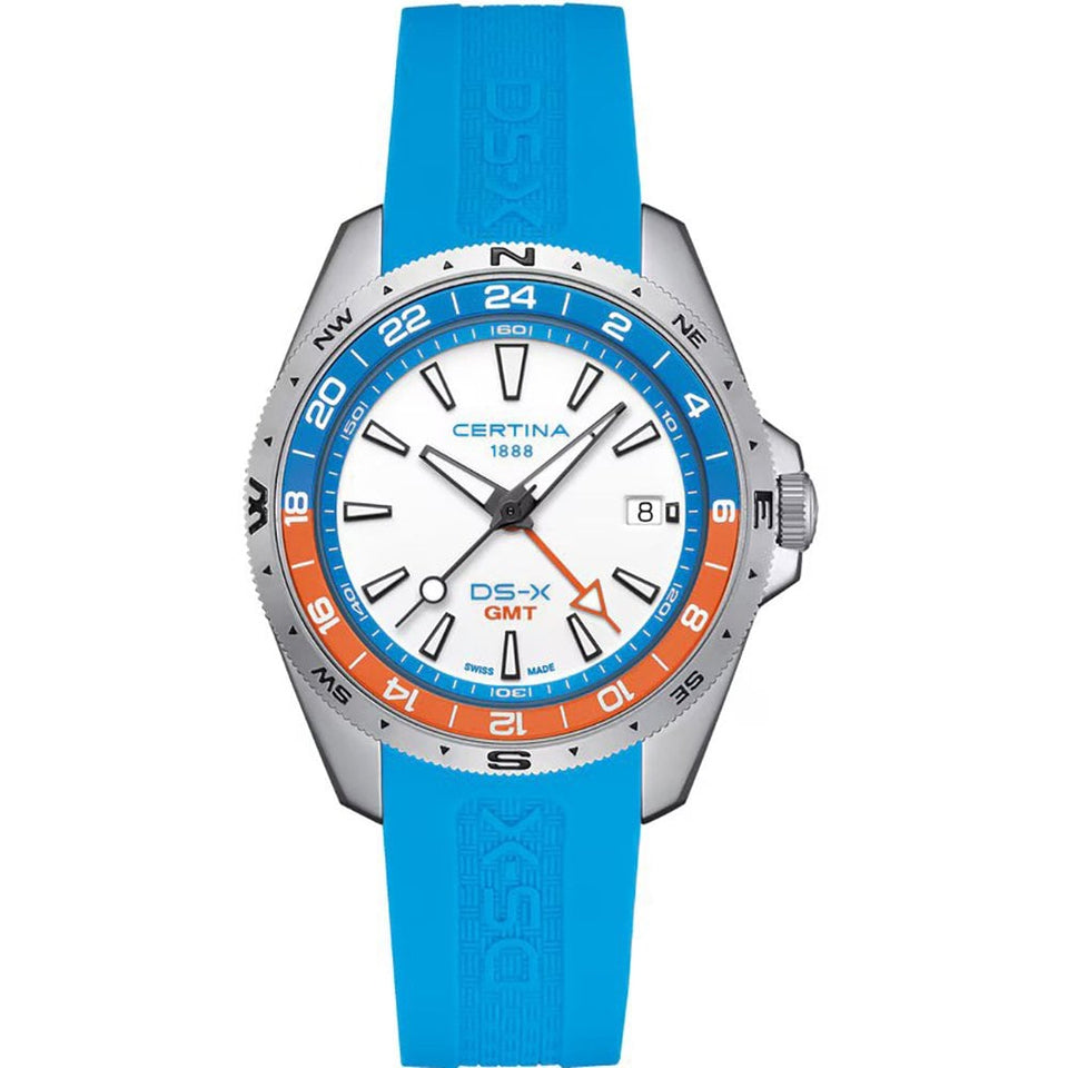 Certina Men's DS-X GMT Blue Strap Quartz Watch