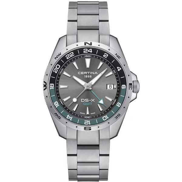 Certina Men's DS-X GMT Steel & Teal Quartz Watch