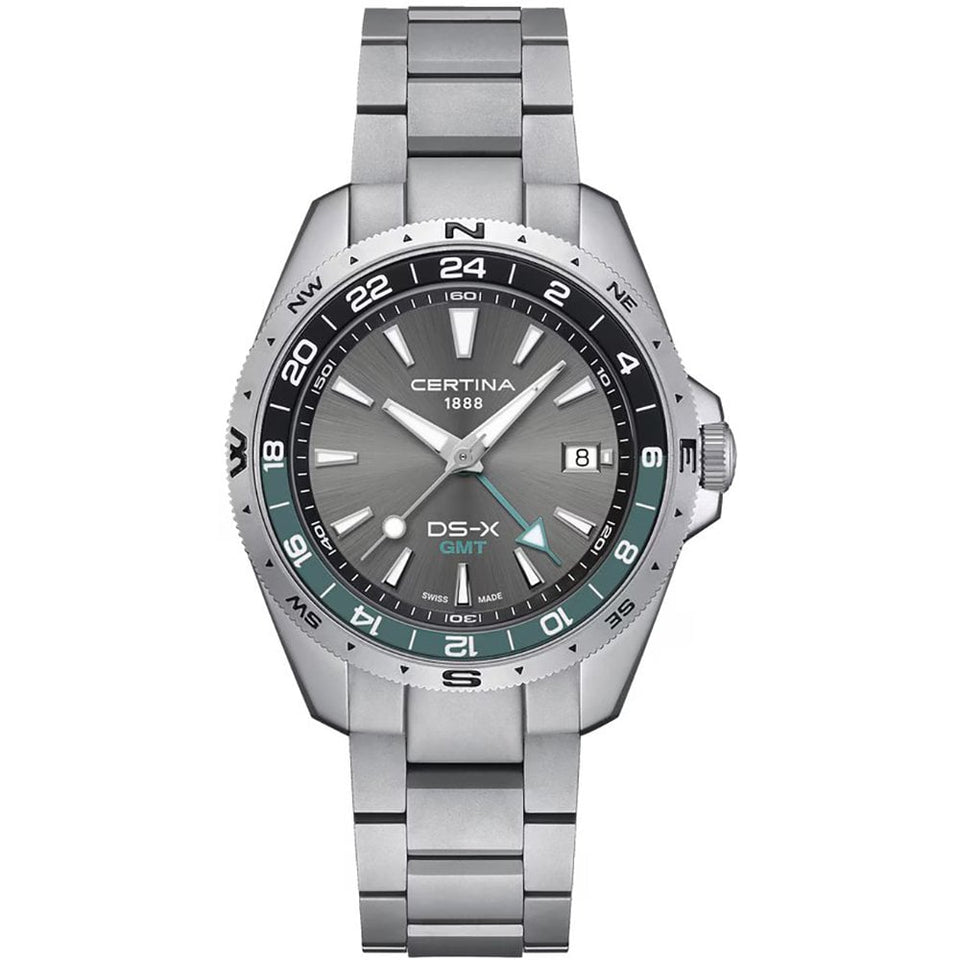 Certina Men's DS-X GMT Steel & Teal Quartz Watch