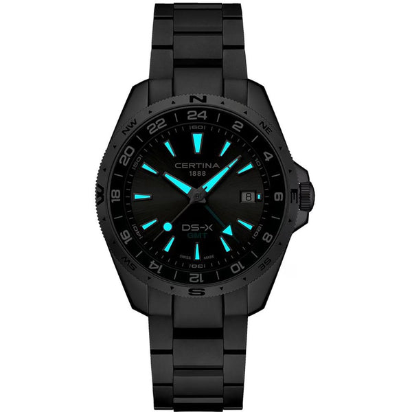 Certina Men's DS-X GMT Steel & Teal Quartz Watch