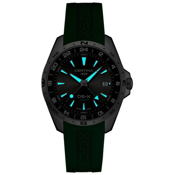 Certina Men's DS-X GMT Teal Strap Quartz Watch