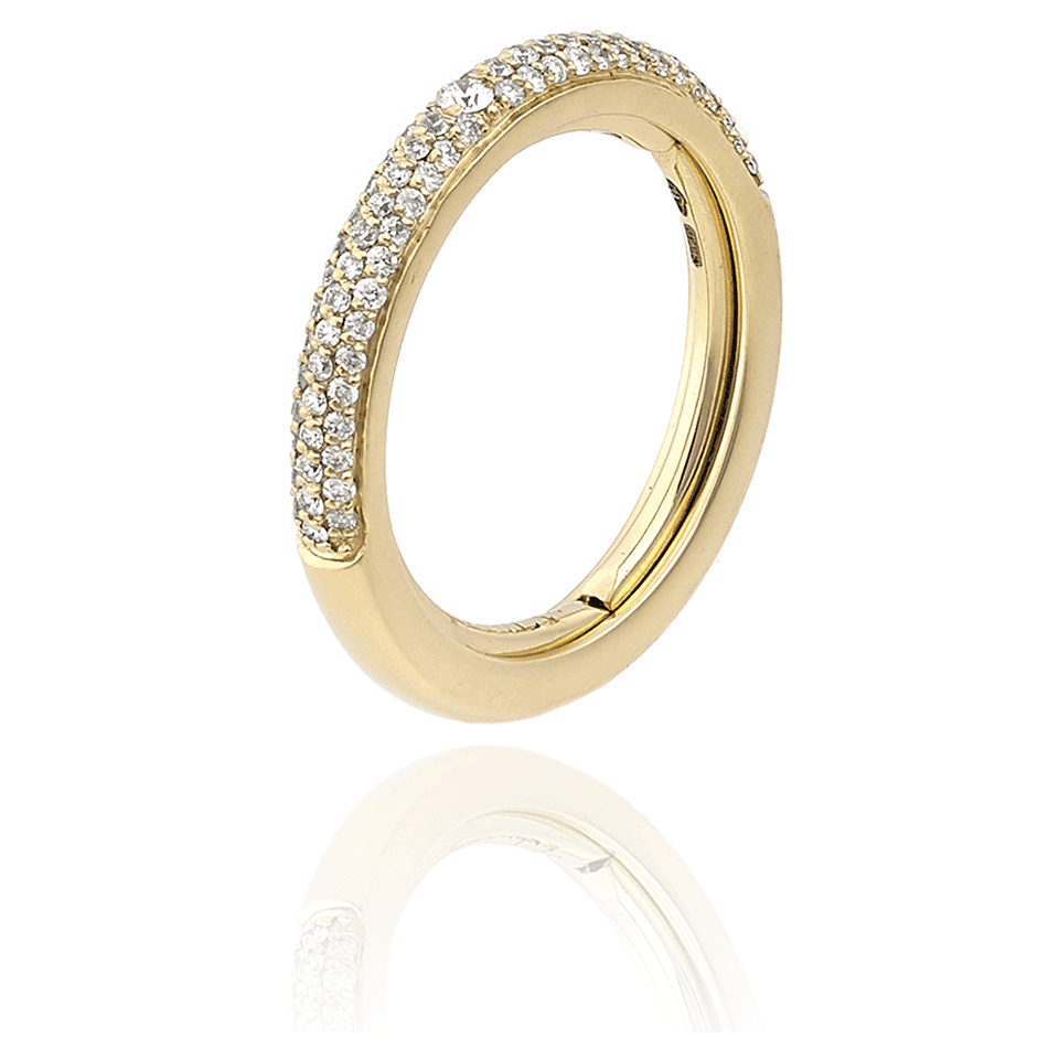 Chimento 18ct Yellow Gold Stack Me Demi Pave Ring
