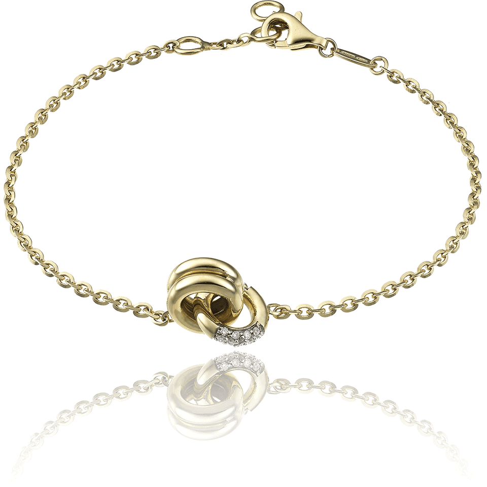 Chimento Bamboo Pure 18ct Yellow Gold and Diamond Bracelet