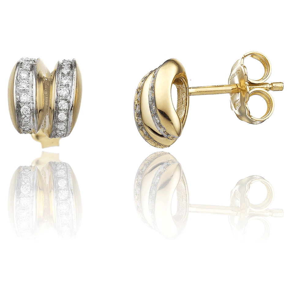 Chimento Orecchino Stretch Volta 18ct Gold and Diamond Earrings