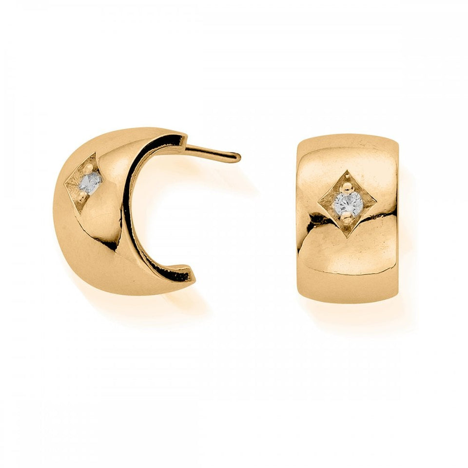 ChloBo Gold Plated Drop of Hope Huggie Hoops