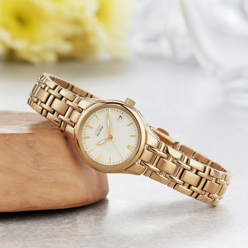Citizen Ladies Classic Gold Plated Champagne Dial Watch