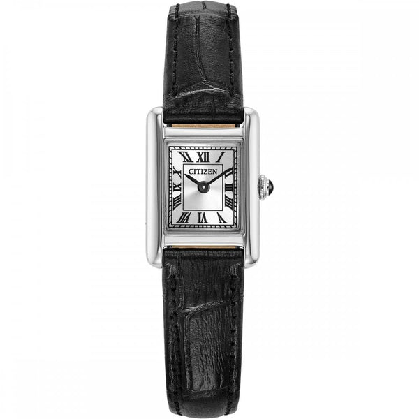Citizen Ladies Fio Roma Black Leather Strap Watch