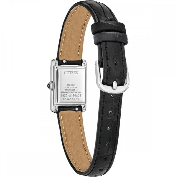 Citizen Ladies Fio Roma Black Leather Strap Watch