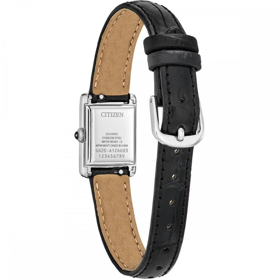 Citizen Ladies Fio Roma Black Leather Strap Watch